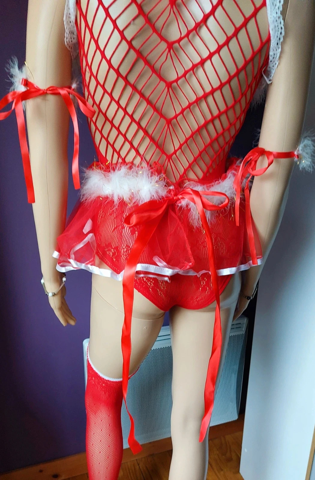 Conjunto de 5 peças de Natal com visual de menina do Papai Noel sexy – Tamanho único – photo 16